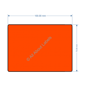 100mm x 73mm Orange Labels - 82196