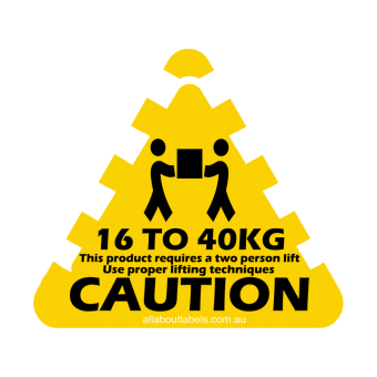 16kg - 40kg Weight Warning Labels