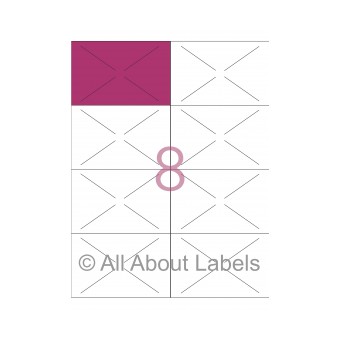 Laser Label Sheets - 105mm x 68mm - 8 per page/Security Cuts  - 90138 - Polylaser PET