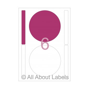 Laser Label Sheets - 128/15mm x 128/138mm - 6 per page - 90162 - Polylaser PET