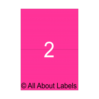 Laser Pink Shipping Label Sheets - 210mm x 147.6mm - 2 per page - 91227-FP